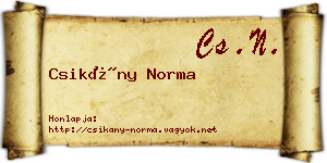 Csikány Norma névjegykártya